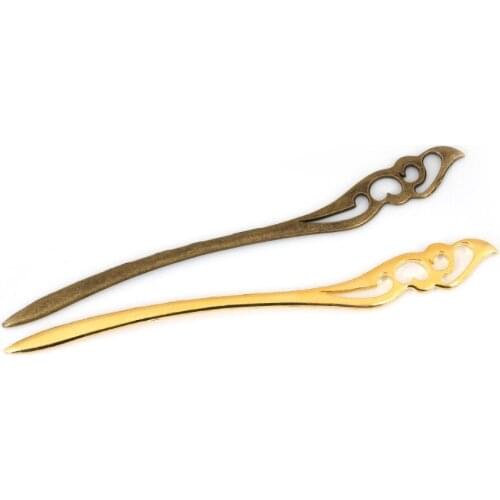 1pc Vintage Gold/Brass Color Alloy Crafts Auspicious Cloud Hairpin Retro Hair Stick For Fashion Jewelry Women Accessories