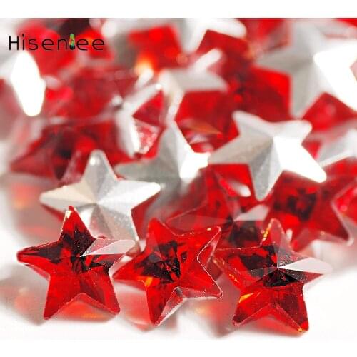 10mm 20pcs The shape of star Glitter Crystal Rhinestone Colorful Dress Stones DIY Wedding costume Accessories