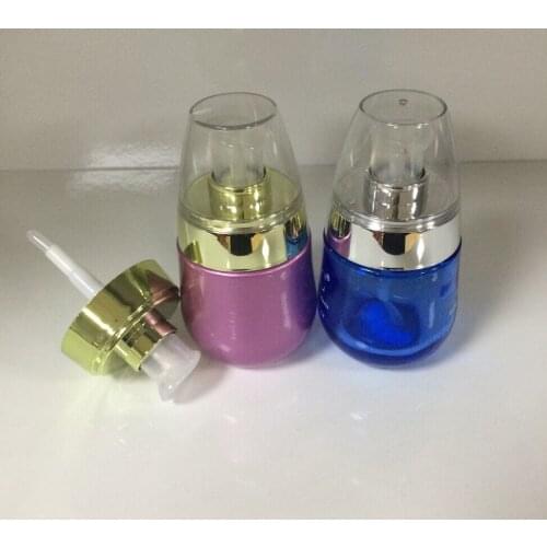 100 x 30ml empty glass lotion bottle , 30ml glass bottle with silver lotion pump, glass Egg shape cosmetic container