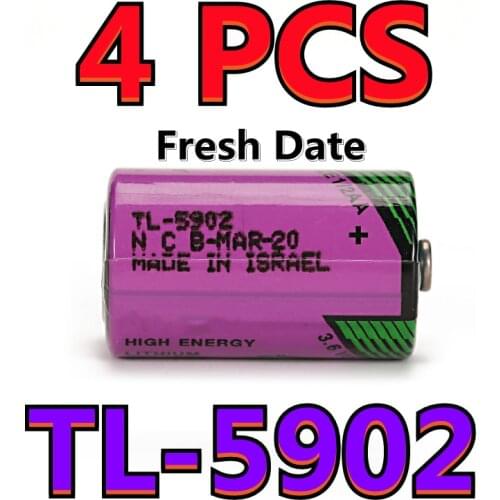 4PCS Original New For TADIRAN TL-5902 1/2AA ER14250 Lithium Battery 3.6V 1200mah For S5 PLC CNC Machine 6ES5980-0MA11
