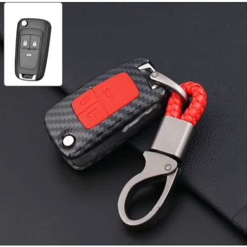 Carbon fiber silicone Car key case key bag fit for Buick for Chevrolet Cruze For OPEL VAUXHALL Insignia MOKKA BUICK fold key