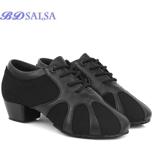 Childrens Latin Dance Shoes For Boys Two Point Soft Cowhide Leather Cowboy Mens Ballroom Dancing Shoe Square Dance Sneakersv