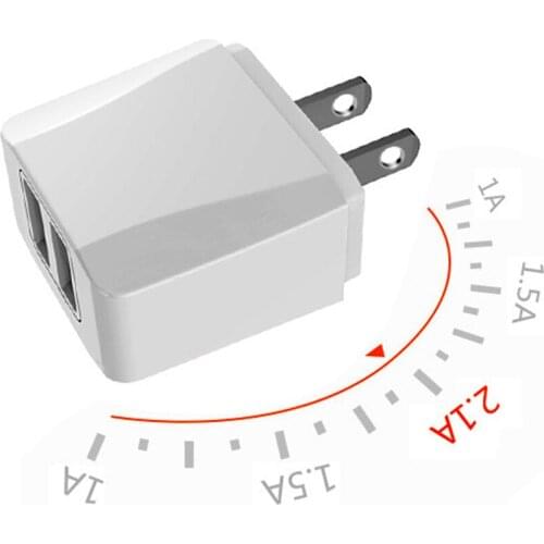Dual USB Charger, Mobile Phone US Charger Plug Travel Wall Charger Adapter For iPhone iPad Samsung Xiaomi Phone Charger