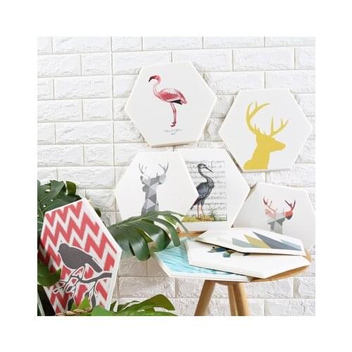 Nordic Style Painting Picture 3D Wall Sticker Childrens Room Bedroom Living Room Decoration Cute Animals Wall Decor Art Poster