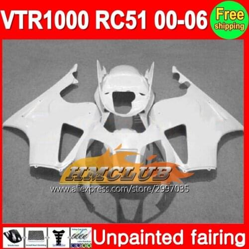 Body Unpainted Full Fairing Kit For HONDA RC51 VTR1000 SP1 VTR 1000 SP2 00 01 02 03 04 05 06 2000 2001 2005 2006 Fairing