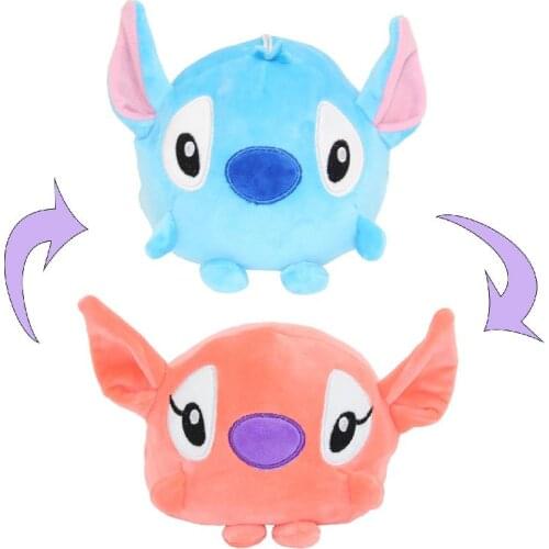 Disney Lilo & Stitch Double-sided Flip Reversible Stitch Doll Kawaii Figures Stitch Plushie Stuffed Fun plush Toys Kids Gift