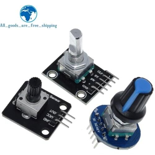 TZT Rotary Encoder Module for Arduino Brick Sensor Development Round Audio Rotating Potentiometer Knob Cap EC11