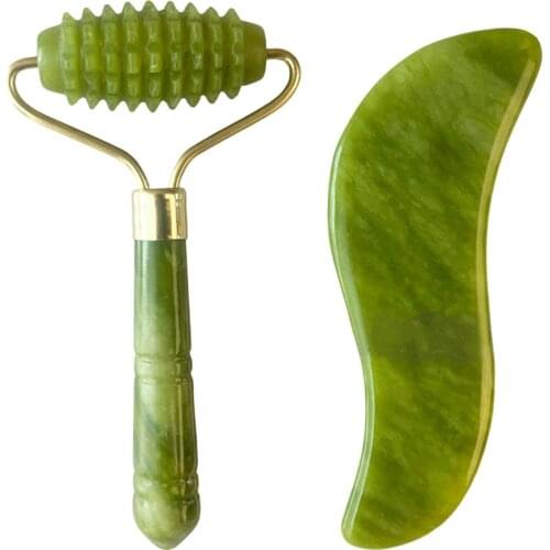 Jade Beauty Device Gua Sha Platen Massager Zinc Alloy Flower Stand Double-head Silent Beauty Device Tool