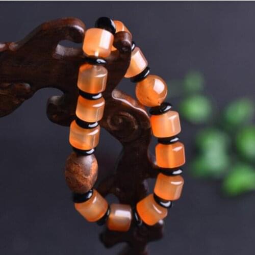 Jade Bracelet Natural Beaded Jade Bracelet Mens and Womens Bracelet Fine Jewelry Hand-Carved Chalcedony Banglesy