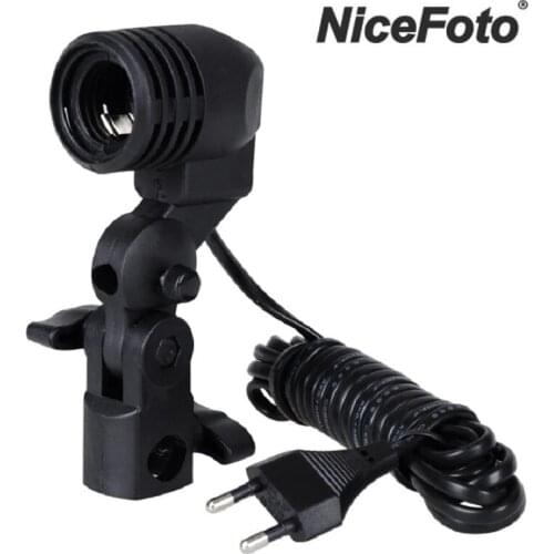 NiceFoto FLH-01 E27 Single Head Photo Lighting Bulb Holder Umbrella Bracket Photography Studio Ligh For E27