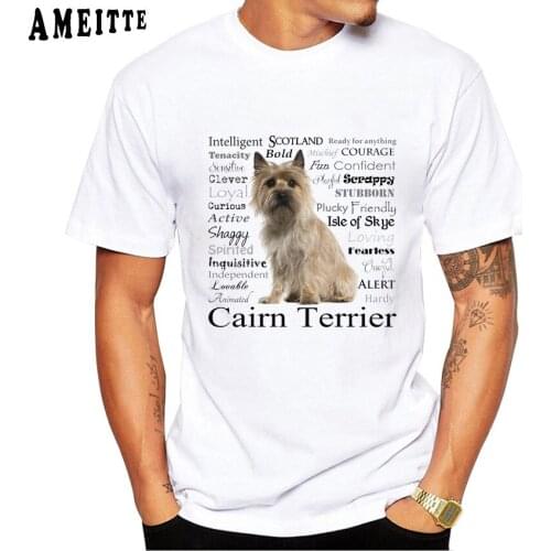 AMEITTE New Funny Cairn Terrier Traits Design T-Shirt Summer Fashion Men T Shirt Boy White Tops Man Casual Tees Short Sleeve