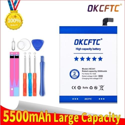 New Original HE341 5500mAh Battery HE 341 For Nokia 2.1 TA-1029 Rechargeable Batteries Bateria