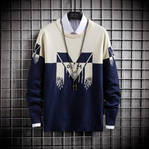 2020 Autumn and Winter Sweater Mens Knitted Pullover Long Sleeve Round Neck Slim Pullover Soft Warm Casual Fashion Sweater