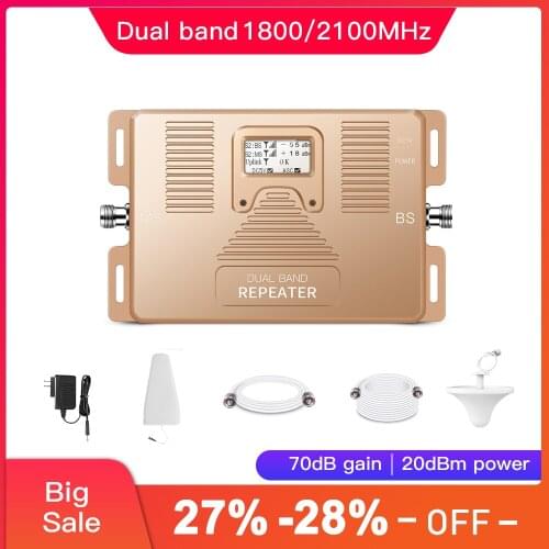 Full Smart!DUAL BAND LCD display speed 2g+3g+4g1800/2100mhz mobile signal booster cellular cell phone signal repeater amplifier