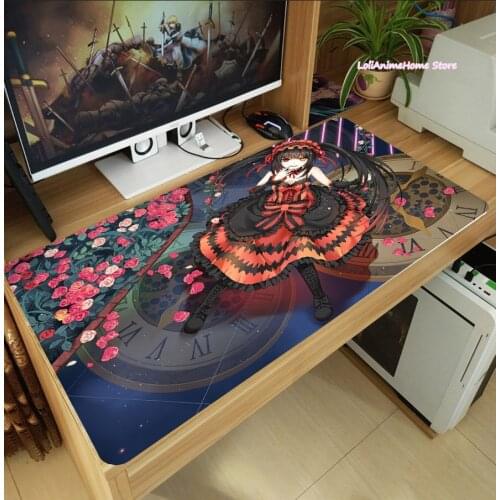 Hot Anime Tokisaki Kurumi DATE A LIVE Caster Rider Mouse Pad Laptop Mice Mat Tabletop Keyboard Mat Anti-Slip Playmat Gift