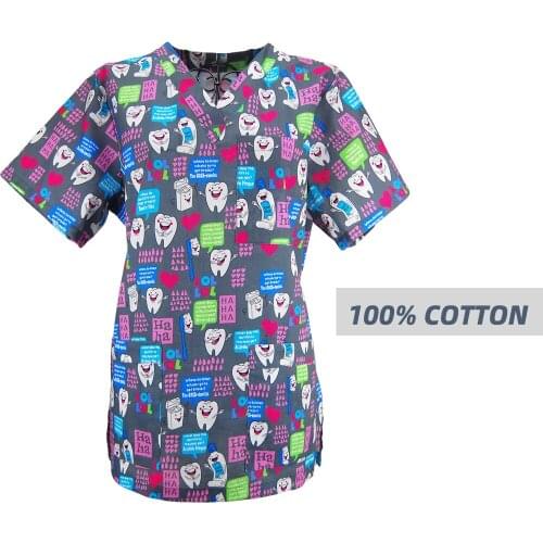 Nurse Workwear Scrub Uniform beauty salon dentistry Clinic Scrubs Top Nursing Uniform Men Women V Neck medical surgical uniforms