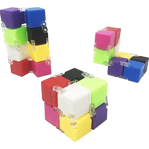 Rainbow Magic Cube PVC Anti Stress Infinity Cube Flip Attempt Antistress Autism Funny Gift For Adults & Kids Relief Anxiety