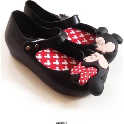 Size 22-29 Melissa Childrens Shoes New Summer Girls Mickey Sandals Kids PVC Jelly Kids Beach Shoes Baby Pure Princess Sandals