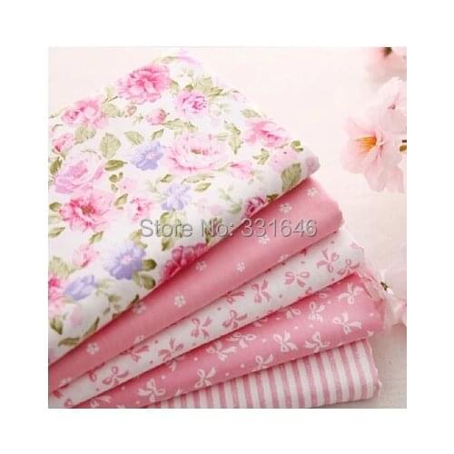 Twill Pink Flower 100% Cotton Fabric Fat Quarter Patchwork Quilting Bundle Tilda DIY Sewing Baby Dress Cloth Toy Home Textile