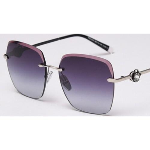 Summer womens glasses Glam Shades Fashion Rimless Square Sunglasses Women Elegant Driving Glasses PC Lens lunette soleil