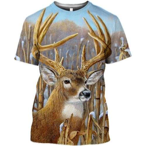 Mens T-shirts 3D Print Animal Deer T Shirts Women Tshirt Men Sweatshirt anime Short Sleeve Tees Tops Hip Hop Unisex Clothing E5
