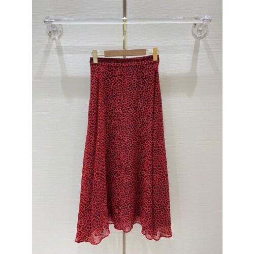 Summer Luxury 2021SS New Women Flower Leopard Midi Casual Fashion Skirt For Ladies Gdnz 6.27