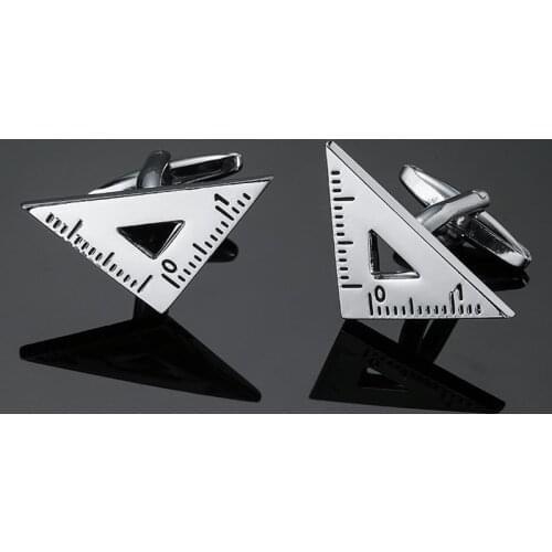 DY The new high quality mathematics teacher Silvery Triangle Cufflinks fashion Mens French shirt Cufflinks free shipping