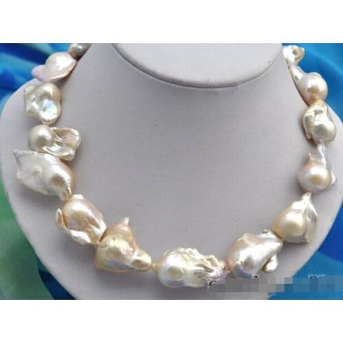 17"35mm baroque baby pink keshi reborn pearl necklace 6.07