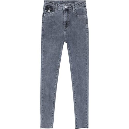 Women Casual Fashion 2021Comfortable Versatile Denim Ladie pencil Pants Vintage solid soft cute Jeans Bodycon Leggins trousers