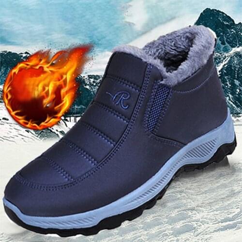 Women Flat Boots Round Toe Winter 2021 Couples Snow Boots Short Plush Warm Plus Size Slip On Platform Female Footwear Comfort