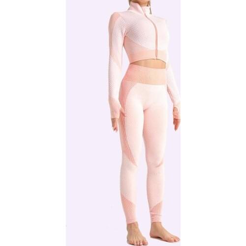 Womens fitness set bra fitness clothes sportswear seamless workout Gym work out Running Sport long sleeve suit 2/3 pieces