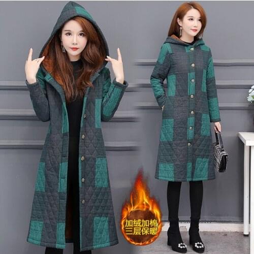 Autumn Winter National Wind Cloak Type Cotton Coat Womens Long Plus Cotton Thick Overcoat Cotton Linen Hooded Cotton Coat A910