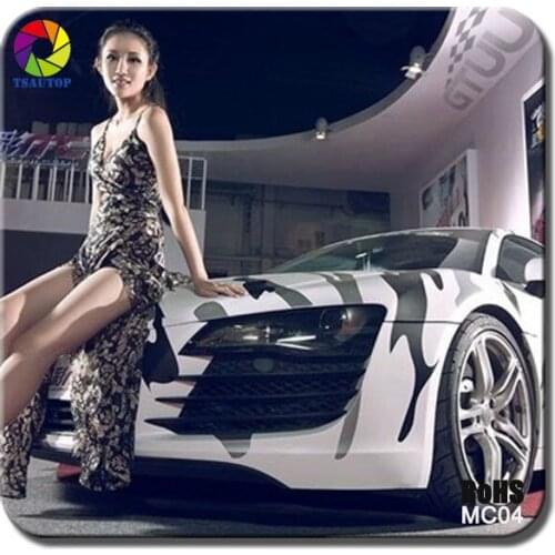 1.52X30M Air free bubbles white camouflage Car Wrap Vinyl Sticker (snow camo,desert camo,Jungle camo,digital camo)