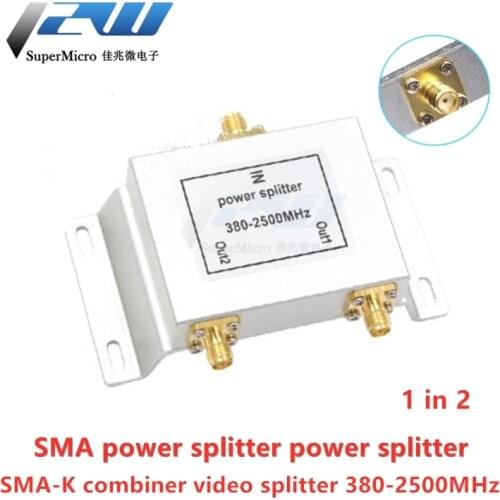 1Pcs 2 Micro-DE 380-2500MHz Wifi power splitter SMA antenna splitter connector