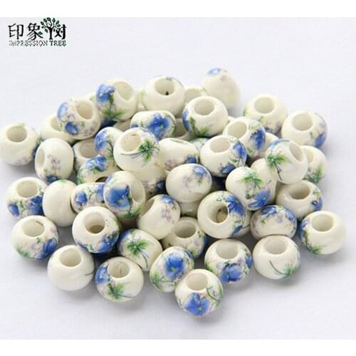 10pcs/LOT 13mm Large hole applique multicoloraperture ceramic flat beads For Handmade Diy Jewelry Making Supplies Wholsale 22