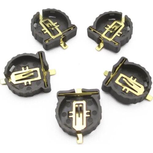 100pcs/lot MasterFire Black Brown Plastic Housing CR1220 Button Cell 3V Battery Sockets Holder Case Cover CR-1220