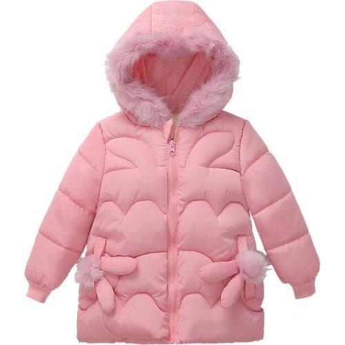 2020 Christmas New Baby Children Cotton Jacket Girl Thicken Jacket Plus Fleece Hooded Baby Kids Winter Apparel Jacket For Girls