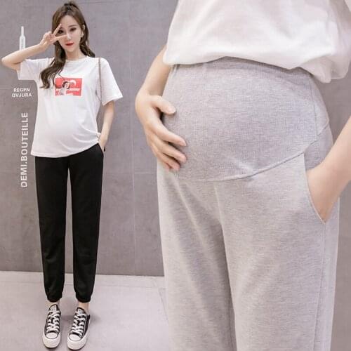 2021 Maternity Pants Soft Slim Adjustable Waist Pregnant Women Leggings Pregnancy Clothes Pants Ropa Mujer Embarazada Premama