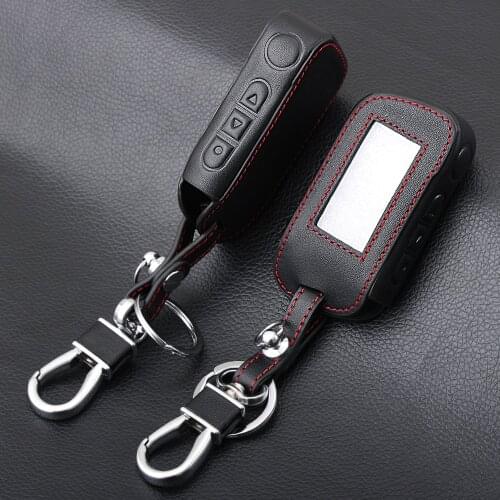 3 BTNS Remote Leather Key Cover Case A93 Keychain Silicone Case For Starline A93 A63 Two Way Car Alarm