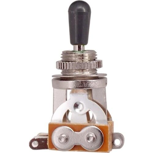 2Pcs 3-Channel Toggle Guitar 3 Way Switch Pickup Selector Toggle with Rhythm Treble Washer Ring Plate Black