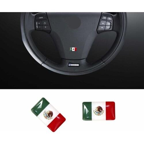 400 Pieces Interior Mexico Flags Car Steering Wheel Emblems Estados Unidos Mexicanos Flag Audio Knob Window Lift Car Styling