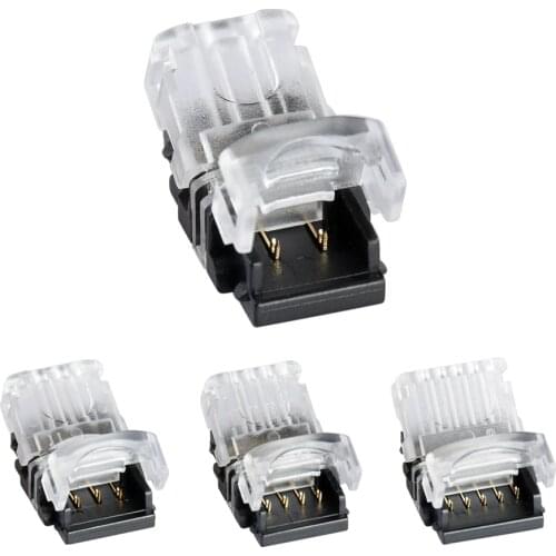 5Pcs/lot 2/3/4/5Pin Spring Connector LED Strip to Wire Connector no screws Quick Connector Fit for led strip RGB RGBW 3528 5050