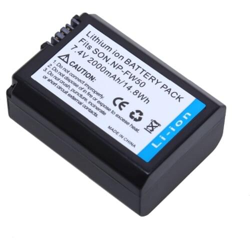 7.4V 2000mAh NP-FW50 NP FW50 NPFW50 digital camera Battery for Sony Alpha A33 NEX-C3 NEX-5 NEX-7 SLT-A55 , for sony accessories