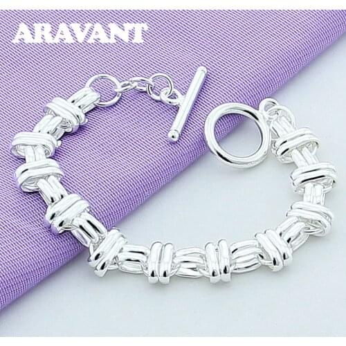 New Fashion Silver Color Geometric Bracelet Female Wedding Bracelet Top Quality Silver Plated Jewelry