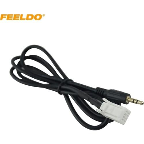 FEELDO 1Pc 3.5mm Jack Car Radio Mp3 Audio Aux Cable To 8-Pin Adapter For Nissan INFINITI/Sylphy/Tiida/Qashqai/Geniss