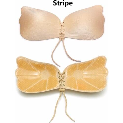 Strapless Cueca Goddess Instantbrassie Lift Invisible Silicone Comfy Wire Free Underwear Push-up Bra Adhesive Brassiere Pink