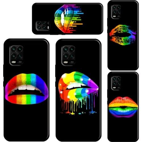 LGBT Rainbow Pride Lips Case For POCO X3 Pro M3 F2 F3 Back Cover For Xiaomi Mi 11 Ultra Note 10 Lite Mi 9T 10T Pro