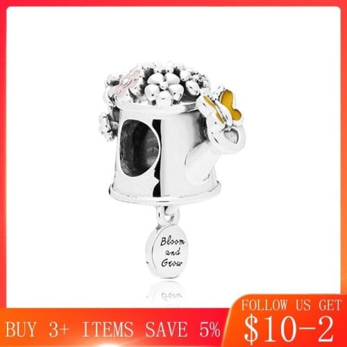CodeMonkey Flower Shower Kettle Charms Beads Fit Original Bracelet 100% Real 925 Sterling Silver Pendant Jewelry Making CMS389