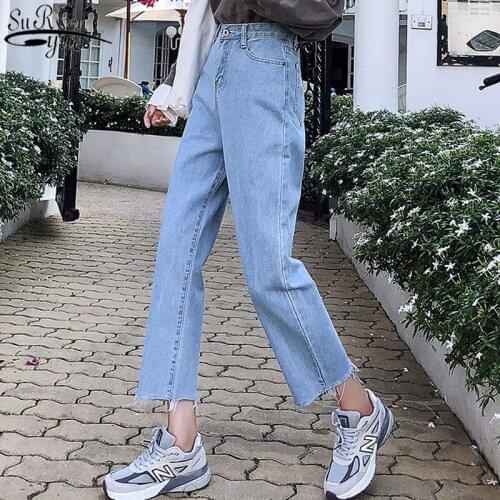 Plus Size Boyfriend Jeans Vintage Tassel Washed Harem Pants Skyblue Jeans Casual Black White Women High Waist Denim Pants 10425