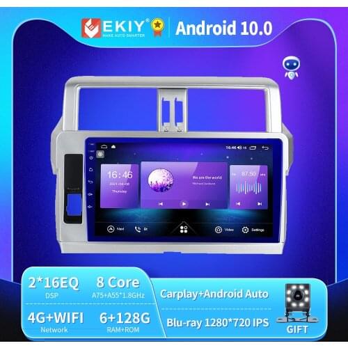 EKIY 10.1"IPS Octa-Core Full Touchscreen Car Radio GPS Multimedia Player For Toyota Land Cruiser Prado 150 2010-2013 Mirror Link